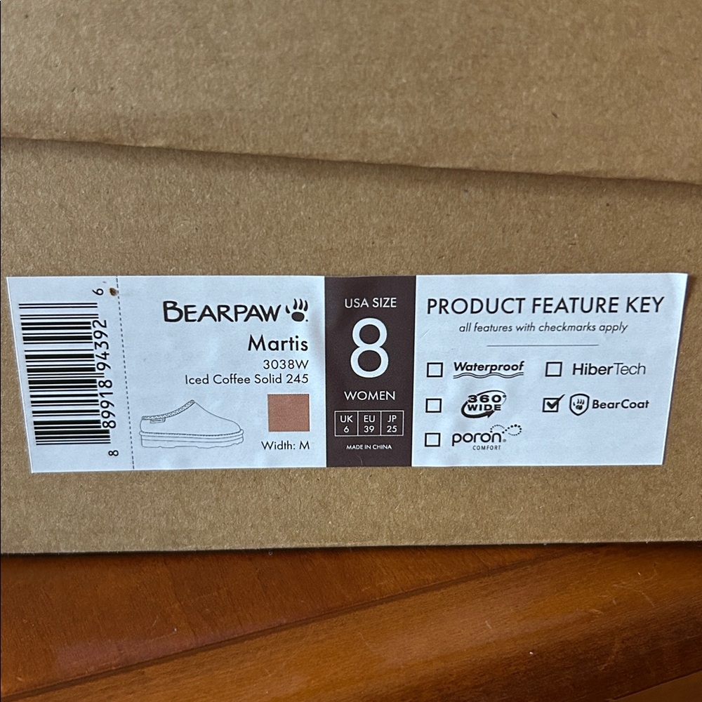 Bearpaw Martis Slipper waterproof Iced Coffee  NIB Size 8 - Picture 5 of 13